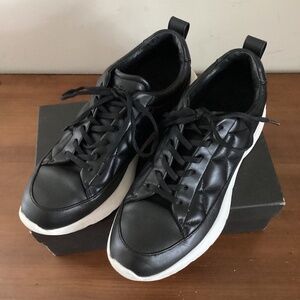 Massimo Dutti Black Leather Trainers